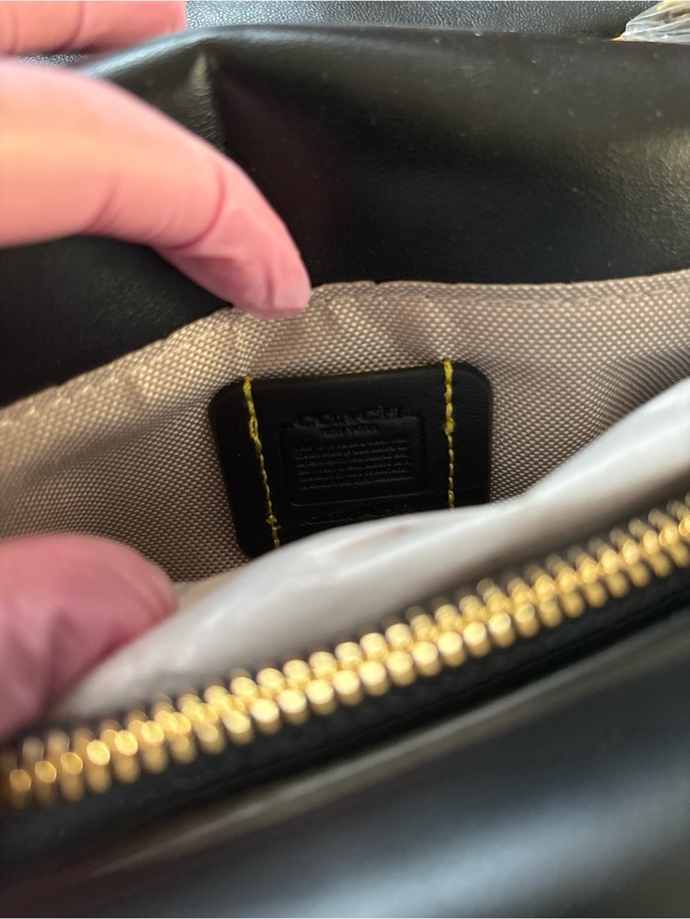 Coach Tabby 26 Black Quilted Leather Shoulder Bag with Gold 'C' Hardware - Picture 4 of 5
